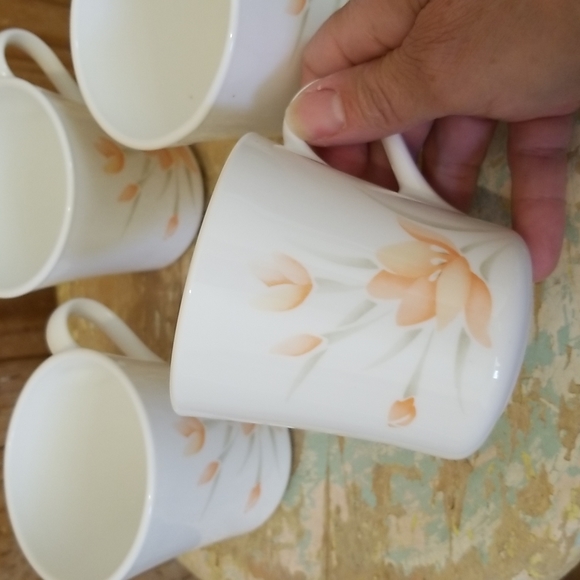 Vintage Corningware coffee cup set 4 orange - Picture 3 of 4